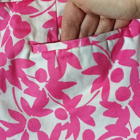 J. Crew city fit stretch pink white flowers front/back pockets zip fly 4 - Picture 4 of 7